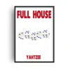 Fanclub Blue / Red Full House Yahtzee Dice Retro Game Giclée Art Print A3 In Blue/red