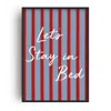 Fanclub Blue / Red Let's Stay In Bed Exclusive Striped Retro Art Print In Red