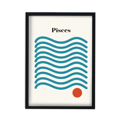 Fanclub Blue / Red Pisces Zodiac Star Sign A3 Art Print In Multi