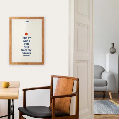 Fanclub Blue / Red With A Little Help From My Friends Beatles Abstract Giclée Art Print A2 In Multi