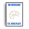 Fanclub Blue Un Croissant French Kitchen Retro Inspired Giclée Art Print A2 In Blue