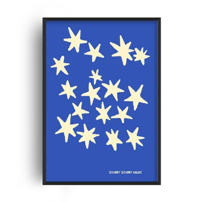 Fanclub Blue / Yellow Starry Starry Night Bedroom Retro Music Art Print In Multi