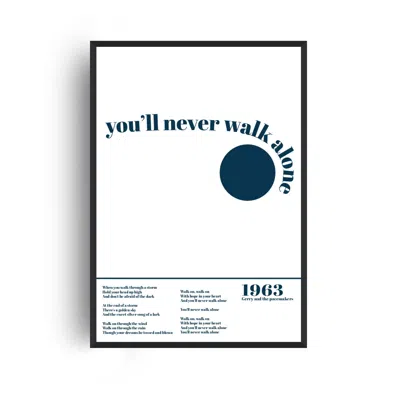 Fanclub Blue You'll Never Walk Alone Retro Music Football Art Print