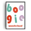 Fanclub Boogie Wonderland Retro Music Giclée Art Print A2 In White