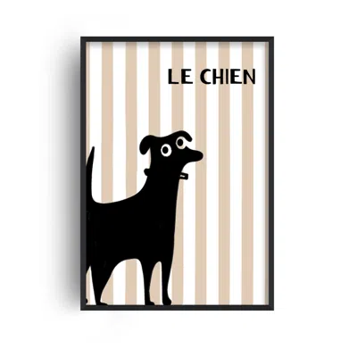 Fanclub Brown Le Chien Dog Pet Animal Striped Retro Art Print