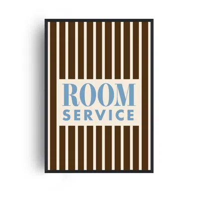 Fanclub Brown Striped Retro Room Service Quote Giclée Art Print
