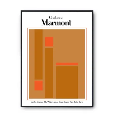Fanclub Chateau Marmont Giclée Retro Art Print A2 In White