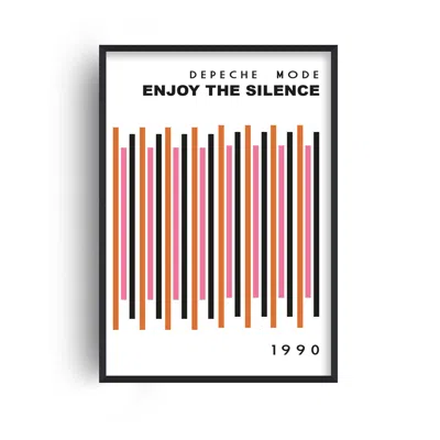 Fanclub Enjoy The Silencemusic Lyric Art Print In Gray/white