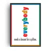 Fanclub Everybody Needs A Bosom For A Pillow Retro Giclée Art Print A2 In White