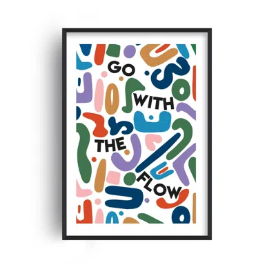 Fanclub Go With The Flow Retro Abstract Art Print In White