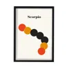 Fanclub Gold / Black / Red Scorpio Zodiac Star Sign A3 Art Print In Multi