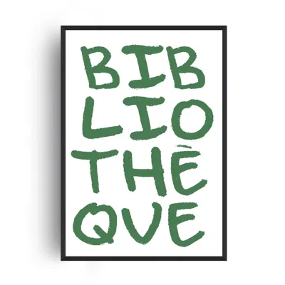 Fanclub Green Bibliothéque French Library Retro Playful Quote Art Print A2
