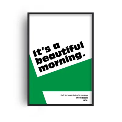 Fanclub Green / Black Beautiful Morning Green And Black Graphic Giclée Art Print A3 In Green/black