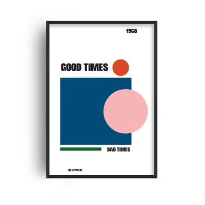 Fanclub Green / Black / Blue Good Times Bad Times Abstract Giclée Art Print A3 In Multi