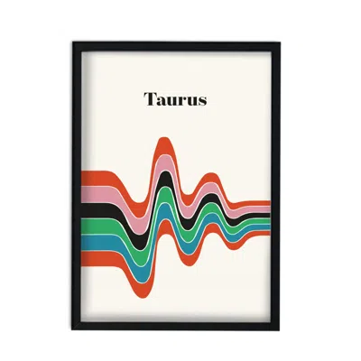 Fanclub Green / Black / Red Taurus Zodiac Star Sign A2 Art Print In Multi