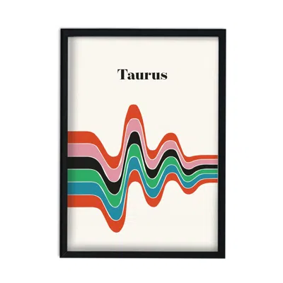 Fanclub Green / Blue / Black Taurus Zodiac Star Sign A3 Art Print In Multi