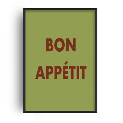 Fanclub Green Bon Appetit French Retro Kitchen Art Print A2