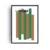 Fanclub Green / Brown La Cuisine French Kitchen Giclée Retro Art Print A3 In Multi