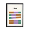 Fanclub Green / Brown / White Libra Zodiac Star Sign A2 Art Print In Multi