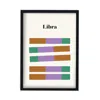 Fanclub Green / Brown / White Libra Zodiac Star Sign A3 Art Print In Multi