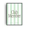 Fanclub Green  Club Member Stripe Retro Giclée Art Print In Green