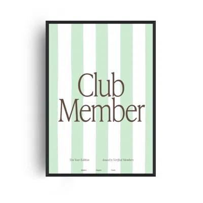 Fanclub Green  Club Member Stripe Retro Giclée Art Print