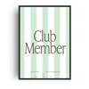 Fanclub Green  Club Member Stripe Retro Giclee Art Print In Green