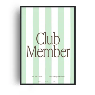 Fanclub Green  Club Member Stripe Retro Giclee Art Print