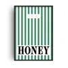 Fanclub Green Just Like Honey Striped Retro Music Art Print A2 In Green