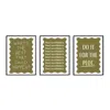 Fanclub Green Set Of 3 Motivational Quote Sayings Art Print Gift Set A2 In Green