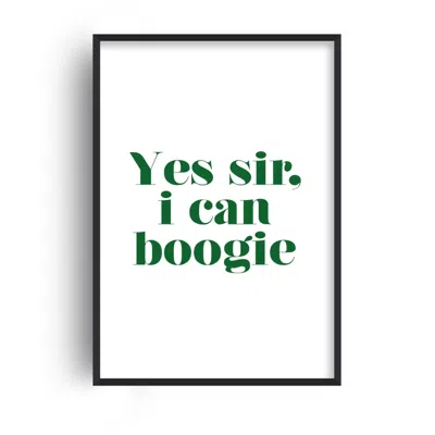 Fanclub Green / White Yes Sir I Can Boogie Music Quote Art Print In Green/white