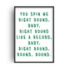 Fanclub Green You Spin Me Right Round Retro Playful Music Giclée Art Print In Green