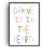 Fanclub Groove Is In The Heart Colourful Retro Music Giclée Art Print In White