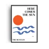 Fanclub Blue / Red Here Comes The Sun Beatles Inspired Retro Giclée Art Print In White