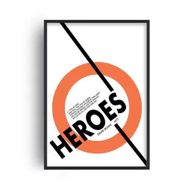 Fanclub Heroes David Bowie Inspired Retro Giclée Art Print In Red