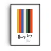 Fanclub Hunky Dory David Bowie Striped Retro Music Giclée Art Print A2 In White