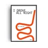 Fanclub I Drove All Night Giclée Retro Inspired Art Print A3 In Multi