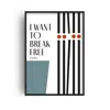 Fanclub I Want To Break Free Queen Inspired Retro Giclée Art Print In Blue/red/white