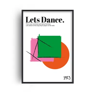 Fanclub Lets Dance David Bowie Inspired Abstract Retro Giclée Art Print In White