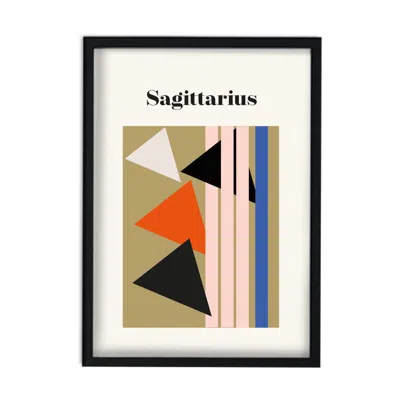 Fanclub Neutrals / Black / Blue Sagittarius Zodiac Star Sign A2 Art Print In Multi