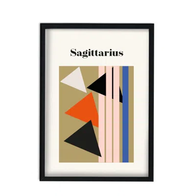 Fanclub Neutrals / Black / Blue Sagittarius Zodiac Star Sign A3 Art Print In Multi