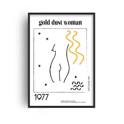 Fanclub Neutrals Gold Dust Woman Fleetwood Mac Music Inspired Abstract Retro Giclée Art Print In Yellow