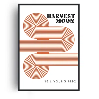 Fanclub Neutrals Harvest Moon Music Retro Giclée Art Print A3 In White