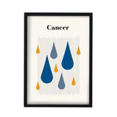 Fanclub Orange / Blue Cancer Zodiac Star Sign A2 Art Print In Multi