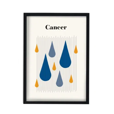 Fanclub Orange / Blue Cancer Zodiac Star Sign A3 Print In Multi
