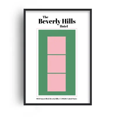 Fanclub Pink / Blue The Beverly Hills Hotel Giclée Retro Art Print A3 In Multi