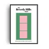 Fanclub Pink / Green The Beverly Hills Hotel Giclée Retro Art Print A2 In Multi