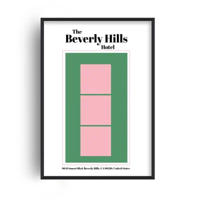 Fanclub Pink / Green The Beverly Hills Hotel Giclée Retro Art Print A2 In Multi