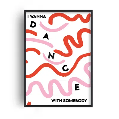 Fanclub Pink / Purple / Red I Wanna Dance With Somebody 1980s Abstract Music Giclée Art Print A2 In Pink/purple/red