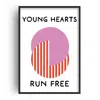 Fanclub Pink / Red Young Hearts Run Free Retro Music Giclée Art Print A2 In Multi